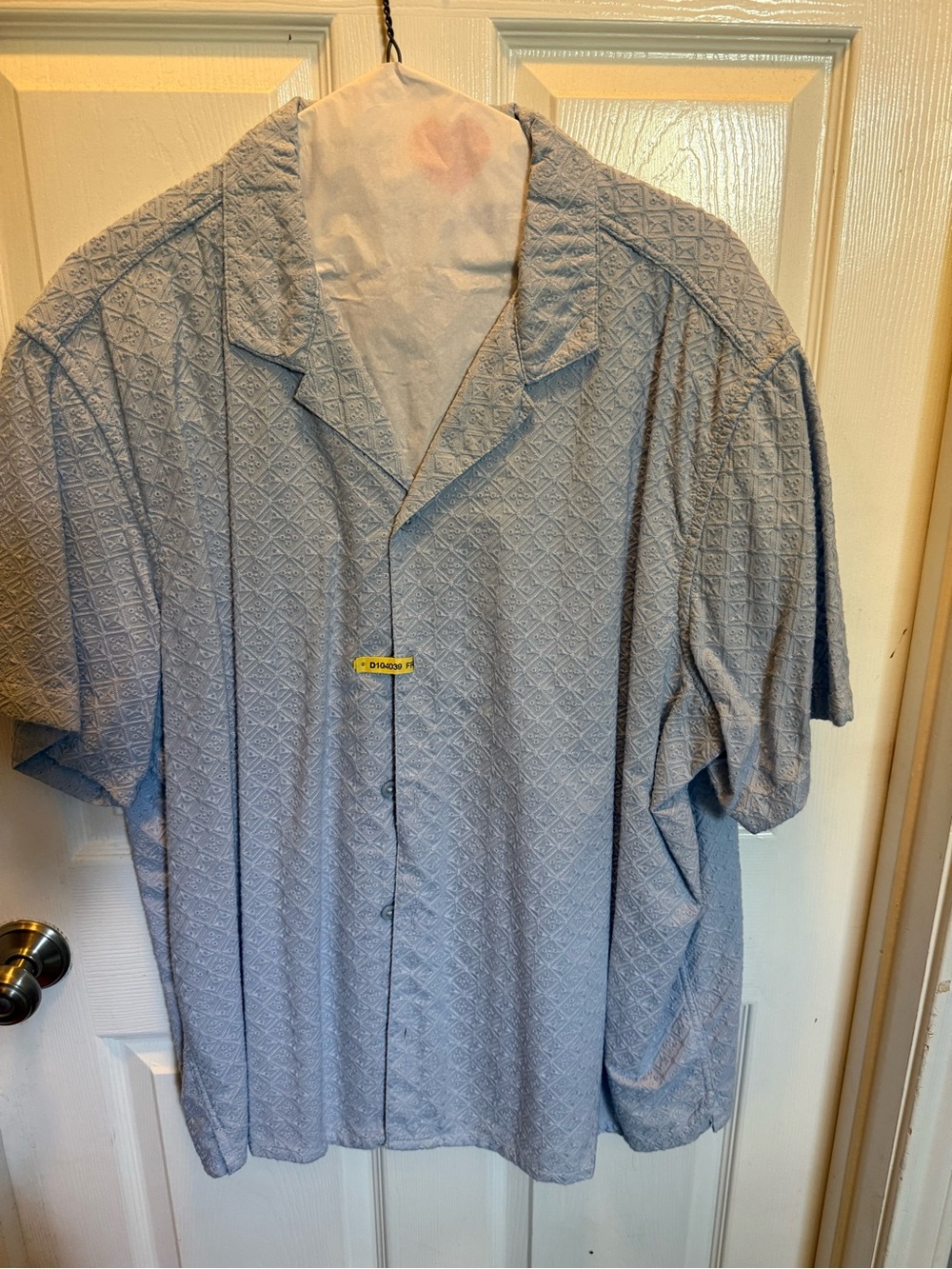 Old Navy Light Blue Short Sleeve Textured Camp Shirt